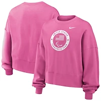 Girls Youth Nike Pink U.S. Paralympics Oversized Phoenix Fleece Sweatshirt