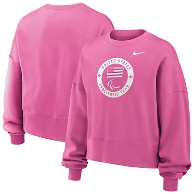 Girls Youth Nike Pink U.S. Paralympics Oversized Phoenix Fleece Sweatshirt