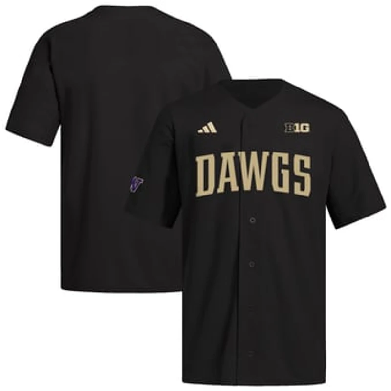 Men's adidas  Black Washington Huskies  Replica Baseball Jersey