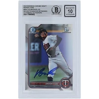 Brooks Lee Minnesota Twins Autographed 2022 Topps Bowman Chrome 1st Bowman Refractors #BDC-153 Beckett Fanatics Witnessed Authenticated 10 Card