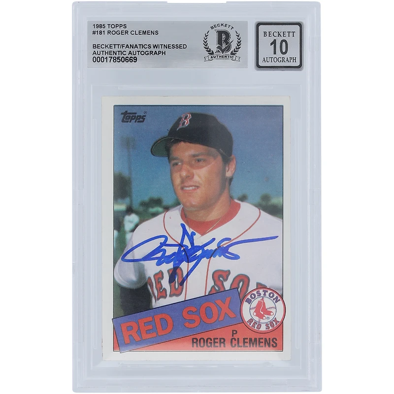Roger Clemens Boston Red Sox Autographed 1985 Topps #181 Beckett Fanatics Witnessed Authenticated 10 Rookie Card