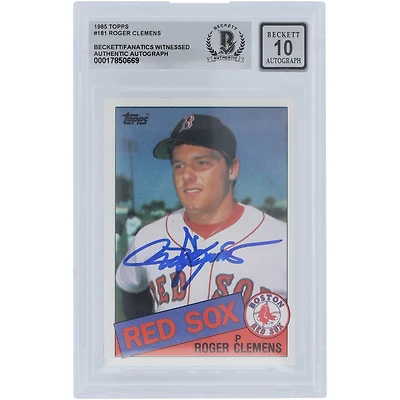 Roger Clemens Boston Red Sox Autographed 1985 Topps #181 Beckett Fanatics Witnessed Authenticated 10 Rookie Card