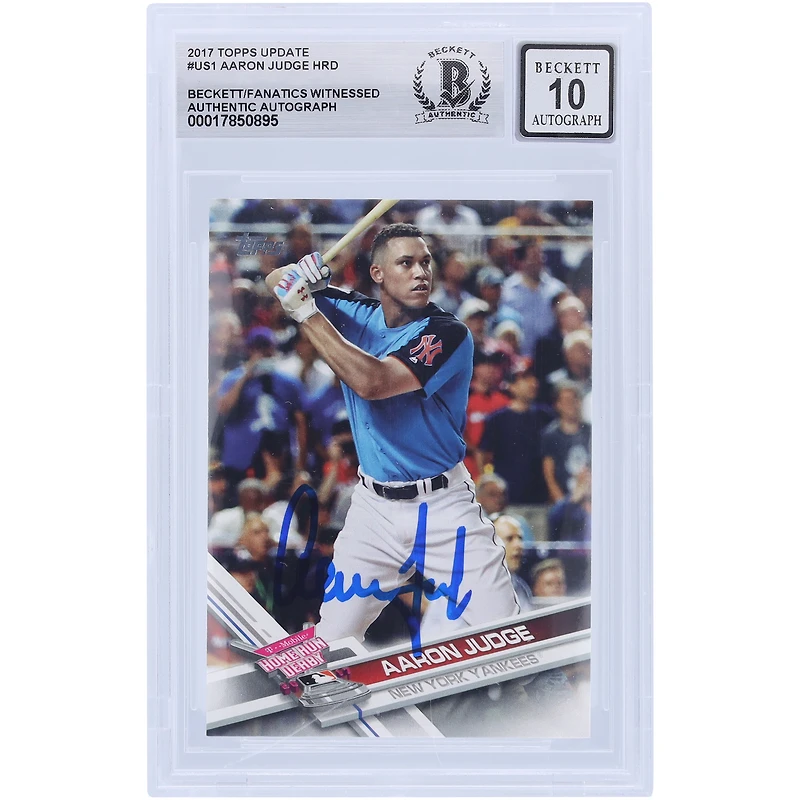 Aaron Judge New York Yankees Autographed 2017 Topps Update Series Home Run Derby '17 #US1 Beckett Fanatics Witnessed Authenticated 10 Card