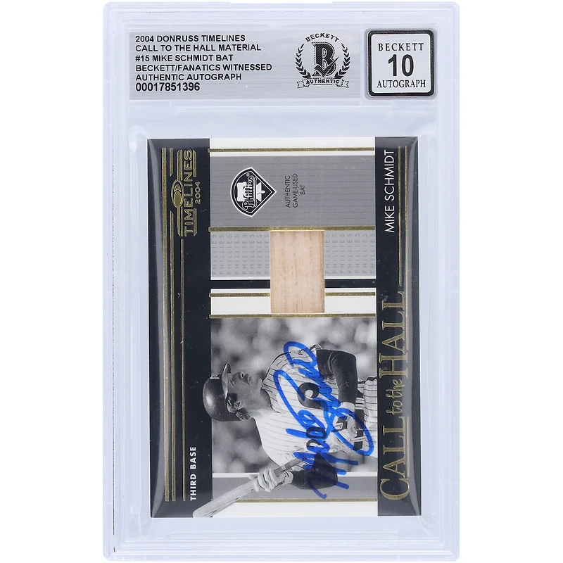 Mike Schmidt Philadelphia Phillies Autographed 2004 Donruss Timelines Call to the Hall GU Relic #CH-15 Beckett Fanatics Witnessed Authenticated 10 Card