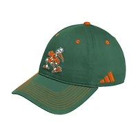 Men's adidas Green Miami Hurricanes Slouch Adjustable Hat