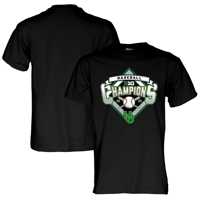 Unisex Blue 84 Black Oregon Ducks 2025 Big Ten Baseball Regular Season Champions T-Shirt