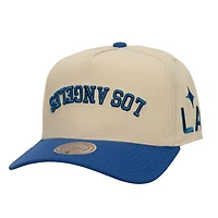 Men's Mitchell & Ness  Cream/Royal LA Galaxy Upside Down Pro Pinch Snapback Hat