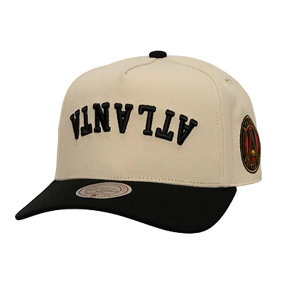 Men's Mitchell & Ness  Cream Atlanta United FC Two-Tone Upside Down Pro Pinch Snapback Hat