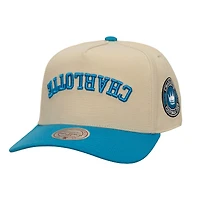 Men's Mitchell & Ness  Cream Charlotte FC Two-Tone Upside Down Pro Pinch Snapback Hat