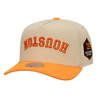 Men's Mitchell & Ness  Cream Houston Dynamo FC Two-Tone Upside Down Pro Pinch Snapback Hat