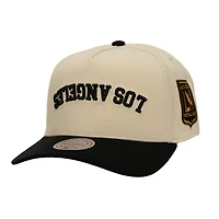 Men's Mitchell & Ness  Cream/Black LAFC Upside Down Pro Pinch Snapback Hat