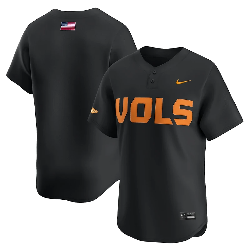 Men's Nike Black Tennessee Volunteers Alternate Limited Baseball Jersey