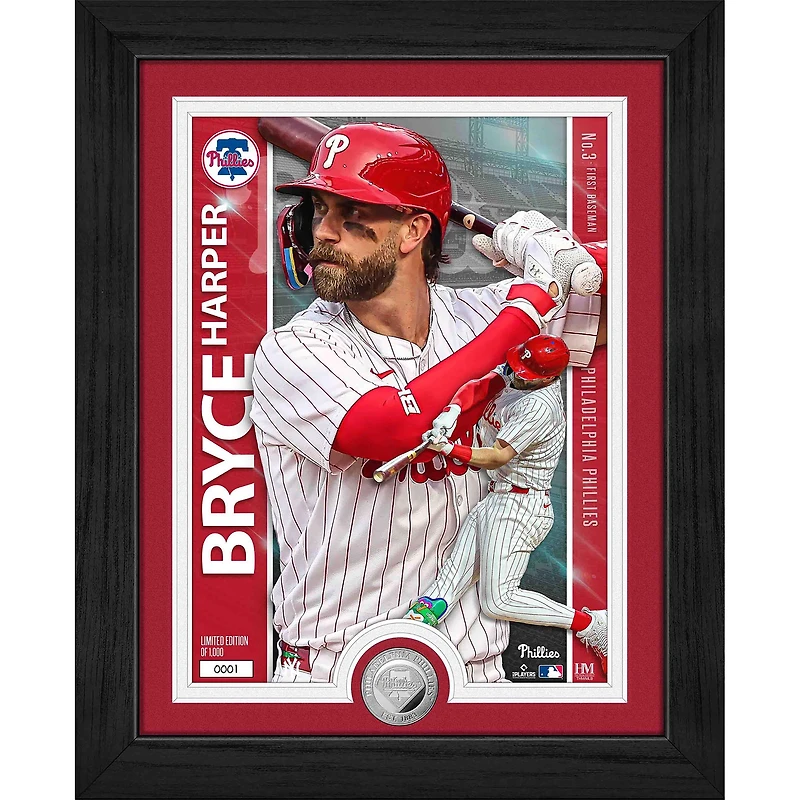 Highland Mint Bryce Harper Philadelphia Phillies 13" x 16" Artist Proof Silver Coin Photo Mint