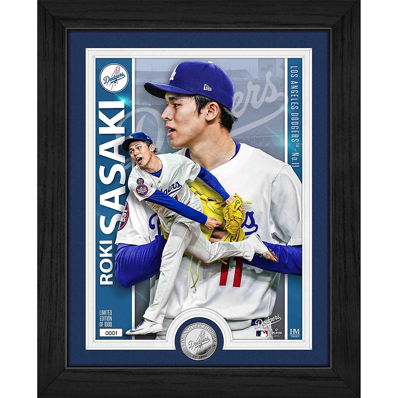 Highland Mint Roki Sasaki Los Angeles Dodgers 13" x 16" Artist Proof Silver Coin Photo Mint