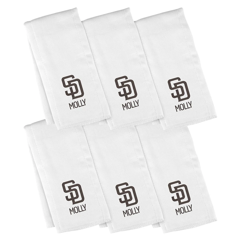 Infant Chad & Jake White San Diego Padres Personalized Burp Cloth 6-Pack