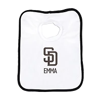 Infant Chad & Jake White San Diego Padres Personalized Bib