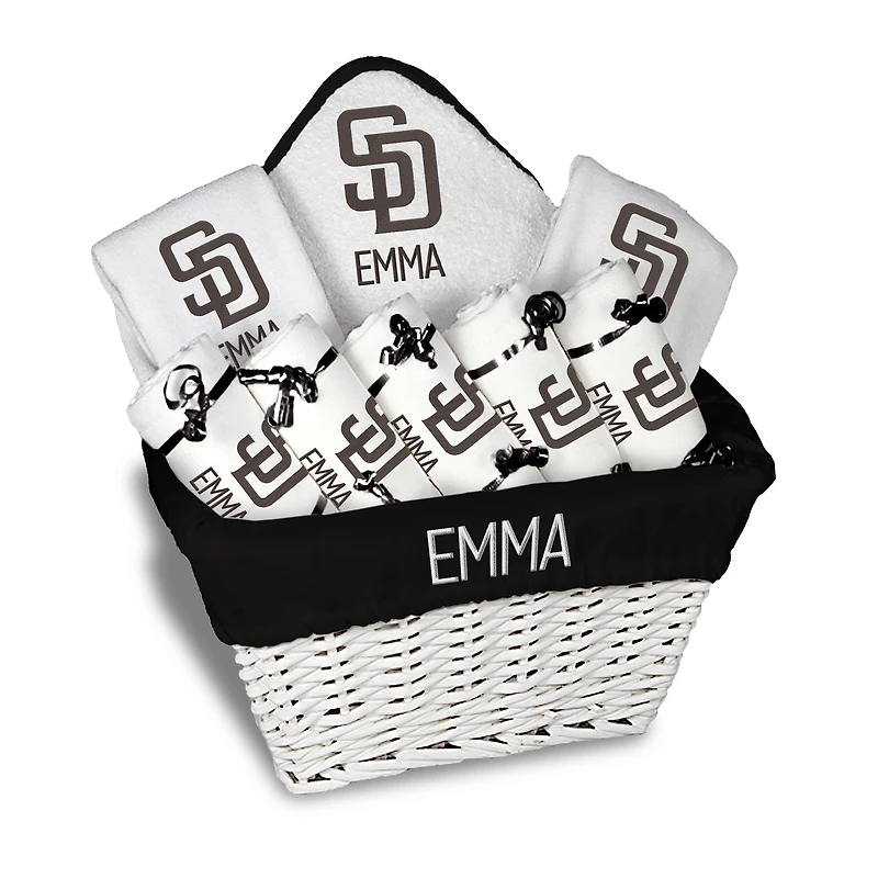 Infant Chad & Jake Black San Diego Padres Personalized Large Gift Basket