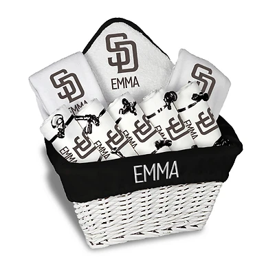 Infant Chad & Jake Black San Diego Padres Personalized Large Gift Basket