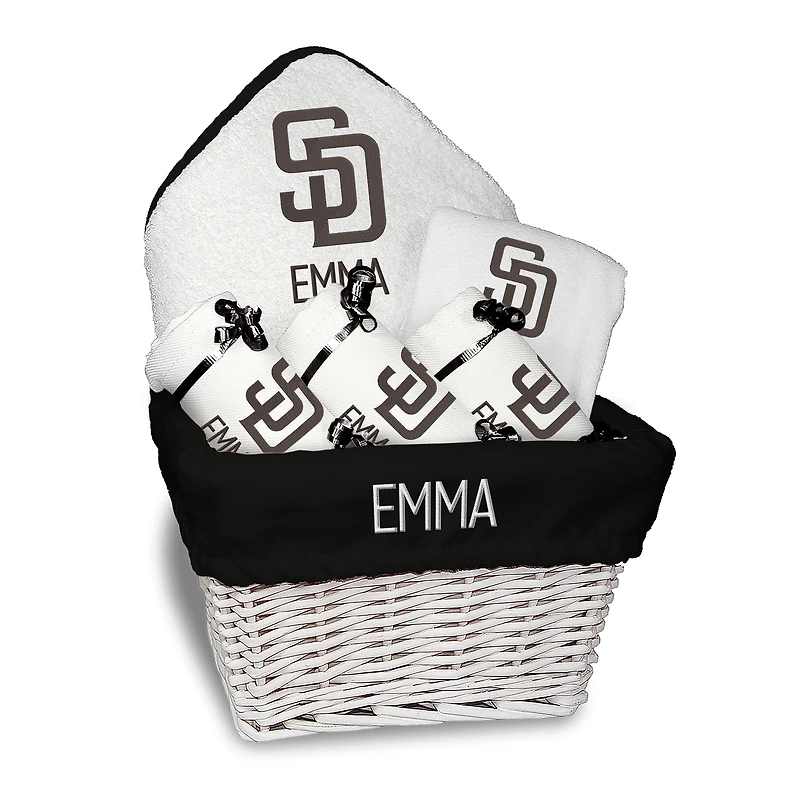 Infant Chad & Jake Black San Diego Padres Personalized Medium Gift Basket