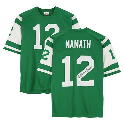 Joe Namath New York Jets Autographed Green Mitchell & Ness Authentic Jersey with "HOF 85" Inscription