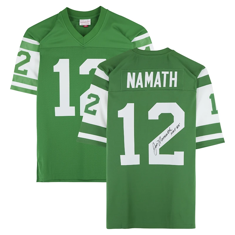 Joe Namath New York Jets Autographed Green Mitchell & Ness Authentic Jersey with "HOF 85" Inscription