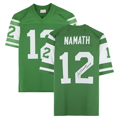 Joe Namath New York Jets Autographed Green Mitchell & Ness Authentic Jersey with "HOF 85" Inscription