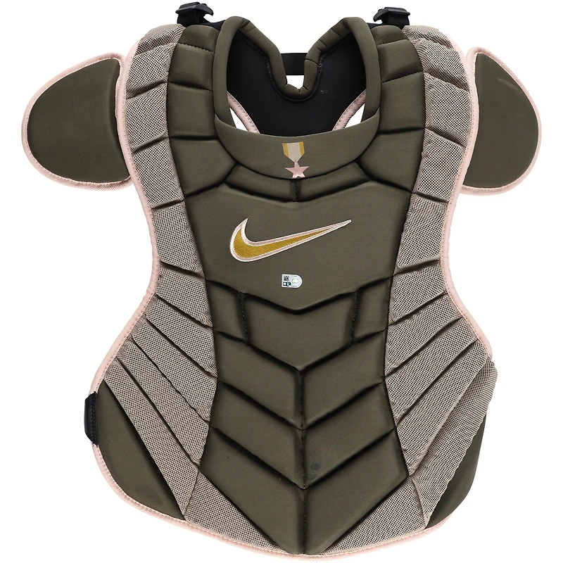 J.T. Realmuto Philadelphia Phillies Game-Used Green Nike Chest Protector vs. Washington Nationals on May 18, 2024