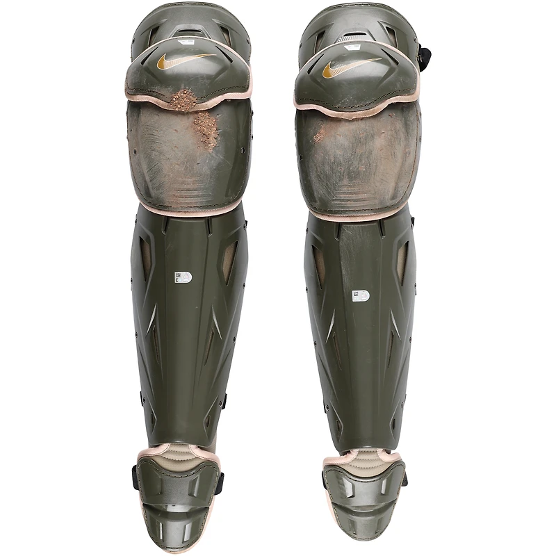 J.T. Realmuto Philadelphia Phillies Game-Used Green Nike Shin Guards vs. Washington Nationals on May 18, 2024
