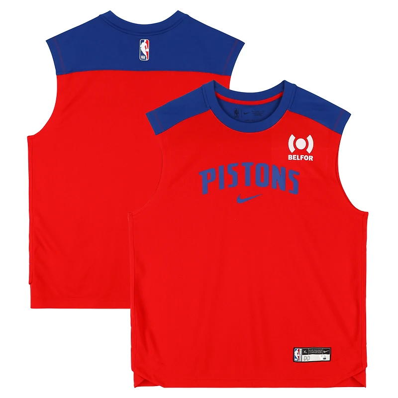 Ron Holland II Detroit Pistons Player-Worn Red Nike Sleeveless Shirt from the 2024-25 NBA Season - Size XL