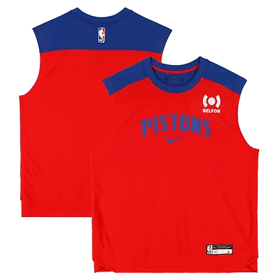 Ron Holland II Detroit Pistons Player-Worn Red Nike Sleeveless Shirt from the 2024-25 NBA Season - Size XL