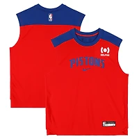 Ron Holland II Detroit Pistons Player-Worn Red Nike Sleeveless Shirt from the 2024-25 NBA Season - Size XL