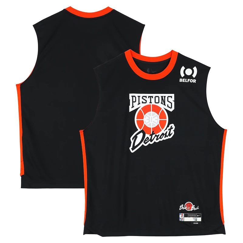 Ron Holland II Detroit Pistons Player-Worn Black Nike City Edition Sleeveless Shirt from the 2024-25 NBA Season - Size XL