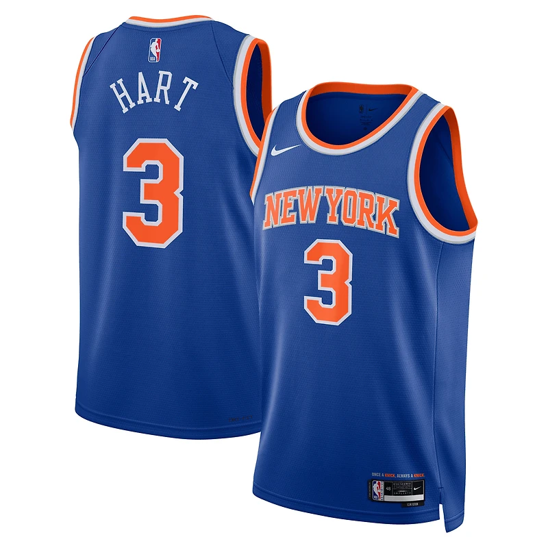 Unisex Nike Josh Hart Blue New York Knicks Swingman Jersey - Icon Edition