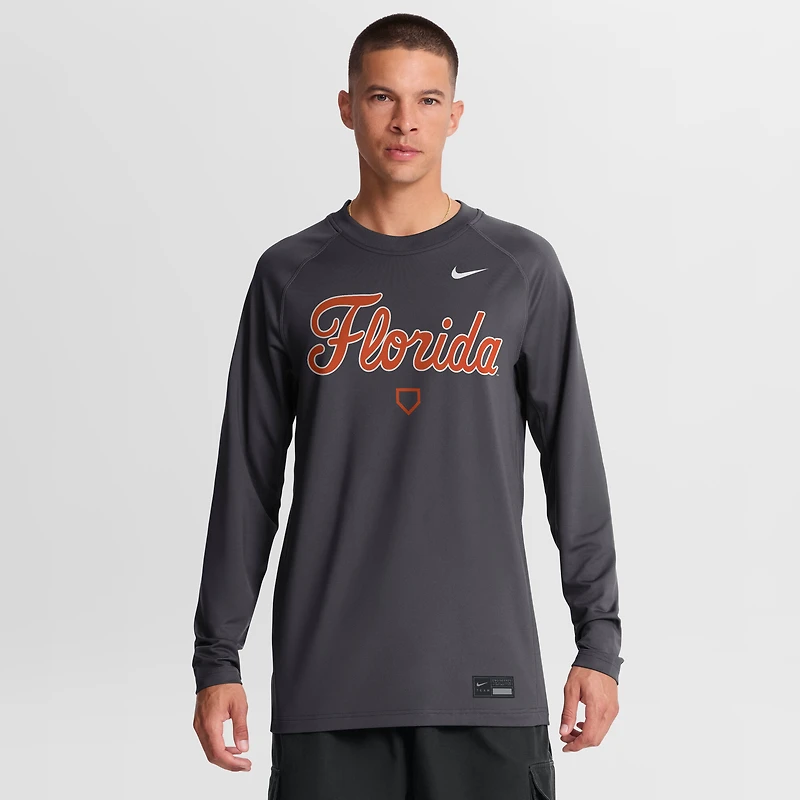 Men's Nike Anthracite Florida Gators Dugout Dri-FIT Lightweight Crew Pullover