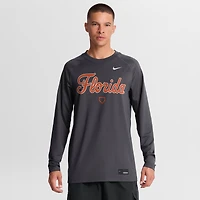 Men's Nike Anthracite Florida Gators Dugout Dri-FIT Lightweight Crew Pullover