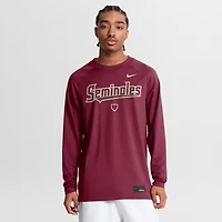 Men's Nike Garnet Florida State Seminoles Dugout Dri-FIT Lightweight Crew Pullover