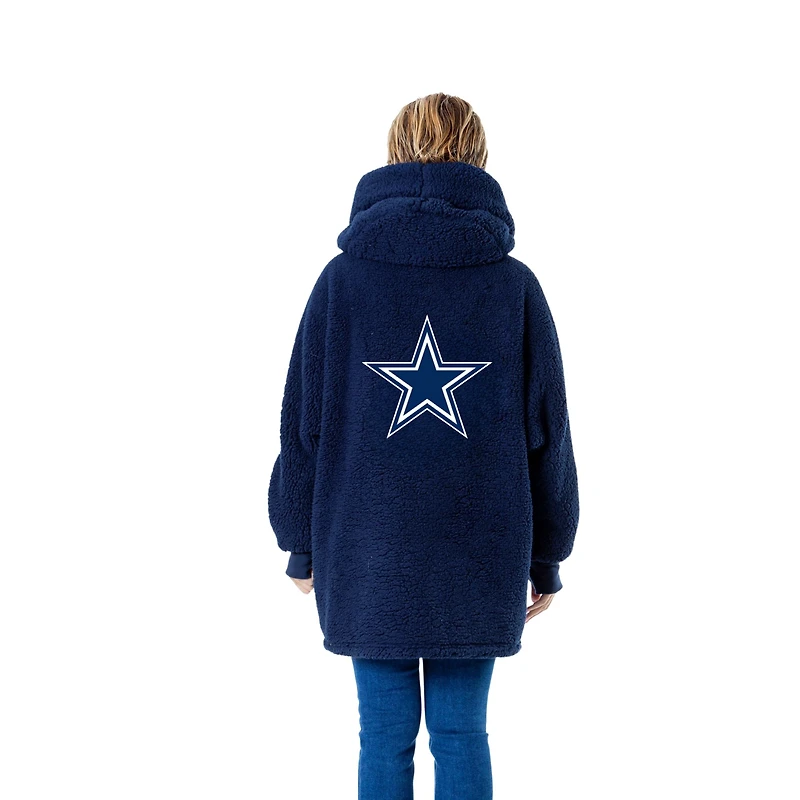 Women's Jill Martin Navy Dallas Cowboys Oversized Hooded Lounger