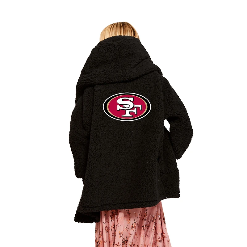 Women's Jill Martin Black San Francisco 49ers Oversized Hooded Lounger