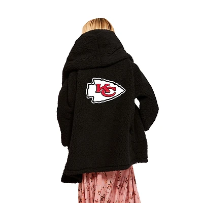 Women's Jill Martin Black Kansas City Chiefs Oversized Hooded Lounger
