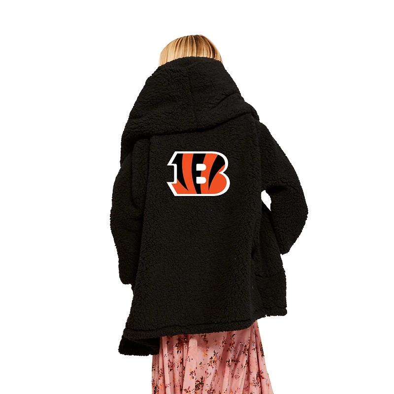 Women's Jill Martin Black Cincinnati Bengals Oversized Hooded Lounger