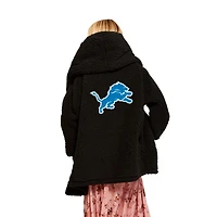 Women's Jill Martin Black Detroit Lions Oversized Hooded Lounger