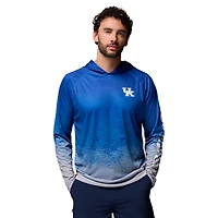 Men's Columbia  Royal Kentucky Wildcats PFG Gradient Water Super Terminal Tackle Hoodie Omni-Wick T-Shirt