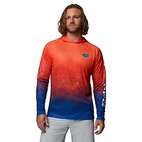 Men's Columbia  Orange Florida Gators PFG Gradient Water Super Terminal Tackle Hoodie Omni-Wick T-Shirt
