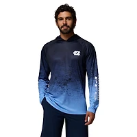 Men's Columbia  Light Blue North Carolina Tar Heels PFG Gradient Water Super Terminal Tackle Hoodie Omni-Wick T-Shirt