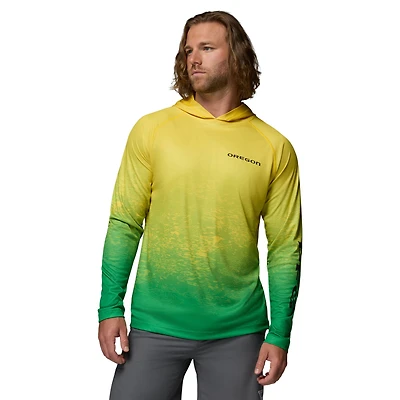Men's Columbia  Yellow Oregon Ducks PFG Gradient Water Super Terminal Tackle Hoodie Omni-Wick T-Shirt