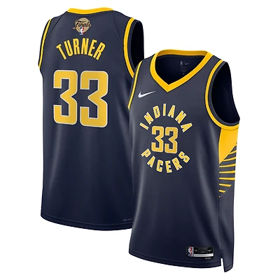 Unisex Nike Myles Turner Navy Indiana Pacers 2025 NBA Finals Swingman Jersey - Icon Edition