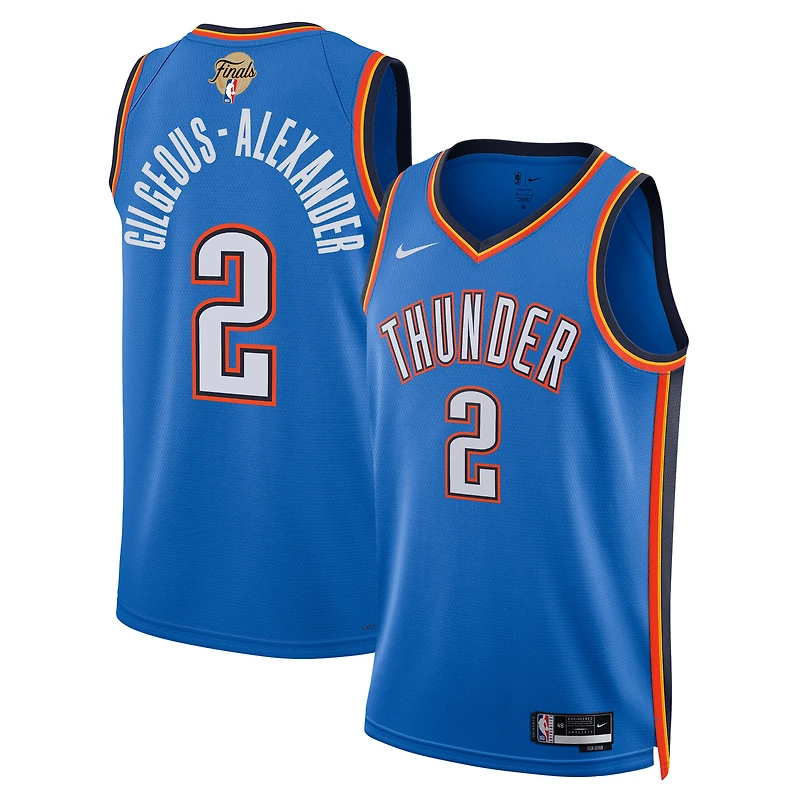 Unisex Nike Shai Gilgeous-Alexander Blue Oklahoma City Thunder 2025 NBA Finals Swingman Jersey - Icon Edition