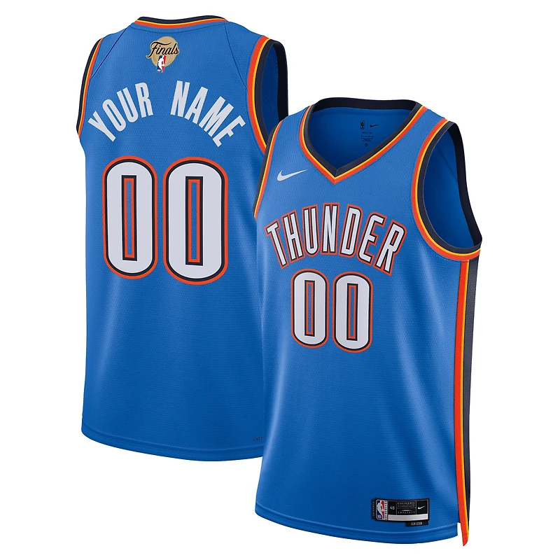 Unisex Nike Blue Oklahoma City Thunder 2025 NBA Finals Patch Custom Swingman Jersey - Icon Edition