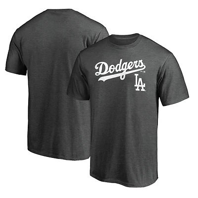 Men's Charcoal Los Angeles Dodgers Team Lockup T-Shirt