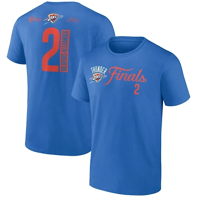 Men's Shai Gilgeous-Alexander Blue Oklahoma City Thunder 2025 NBA Finals Court Vision Name & Number T-Shirt